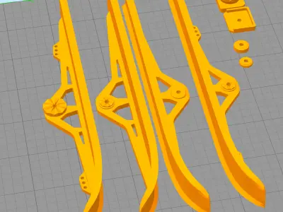 Snow Ski Landing Gear for RC aircraft 3D printable 3D print model