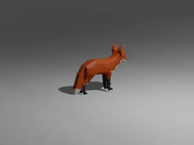 Low Poly Fox Low-poly 3D model