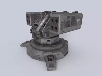 Defense turret Low-poly 3D model