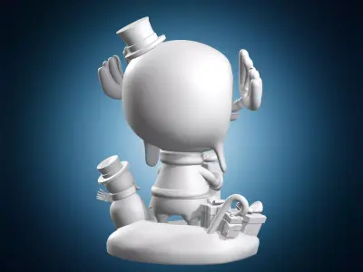 Chopper Christmas Holiday Winter Miniature Statue 3D print model