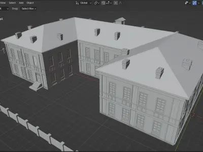 Historic school building 3D model