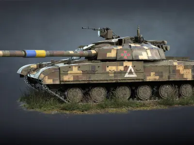 Tank T-64BM Bulat Low-poly 3D model