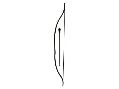 Hunter Bow With Arrow Low-poly 3D model