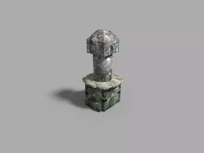 low poly temple pillar 2 Low-poly 3D model