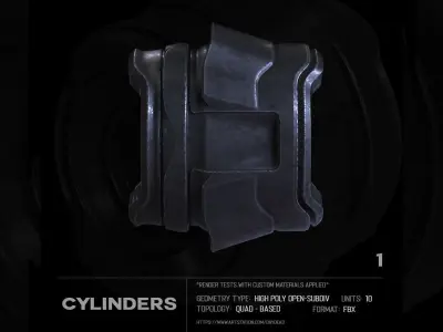 10 Cylinders SUBD 3D model