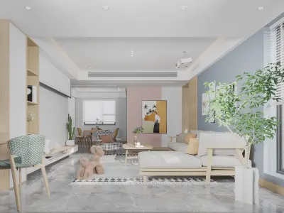 Nordic Restaurant Guest Home decoration 3D model