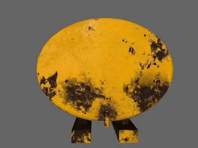 tanker rusty metal plate Low-poly 3D model
