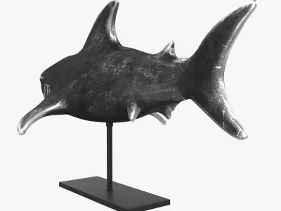 Shark figurine on stand 3D model