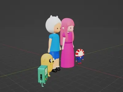 Adventure Time Characters Part 1 Low-poly 3D model