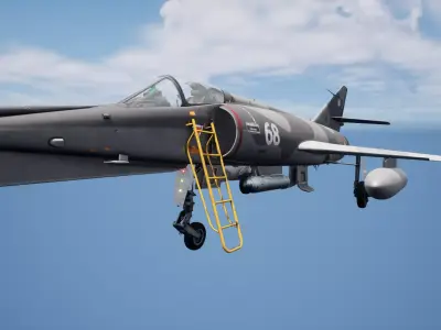 Rigged Super Etendard Fighter Low-poly 3D model