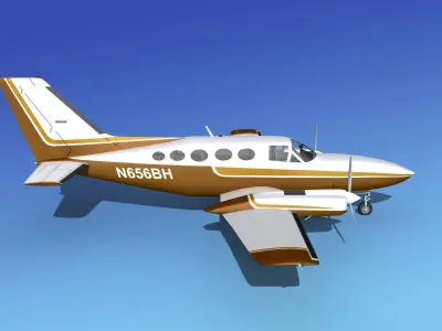 Cessna 414A Chancellor V02 3D model