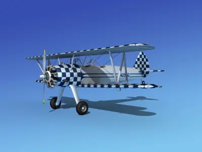 Stearman PT-17 Kaydet V18 3D model