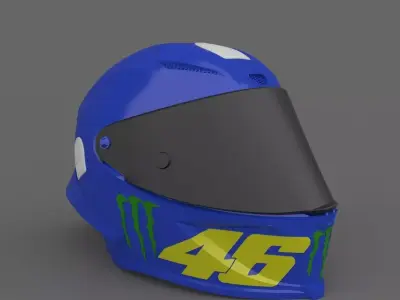 Valentino Rossi Helmet MOTOGP 3D Model Free 3D print model purchase