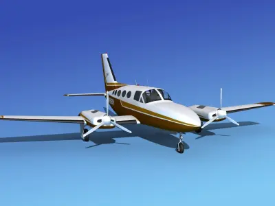 Cessna 414A Chancellor V02 3D model
