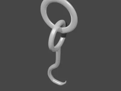 A Metallic Hook 3D model