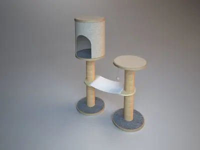 Wooden Cat Tree Construction part 2 3D model