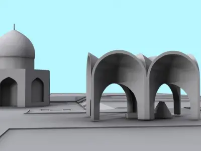 Tomb of Fariduddin Attar Neyshaburi Low-poly 3D model