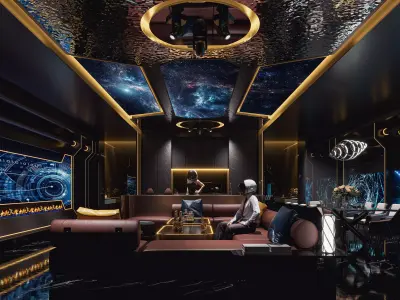 Modern Club VIP Room Interior Scene 3D model