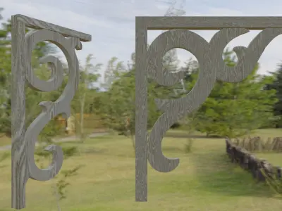 Decoration Ornament wooden Free low-poly 3D model