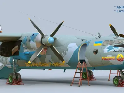 Antonov AN-26 of Ukrainian AF 3D model