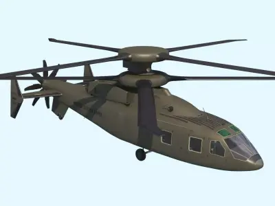 Sikorsky Boeing SB 1 Defiant helicopter Low-poly 3D model