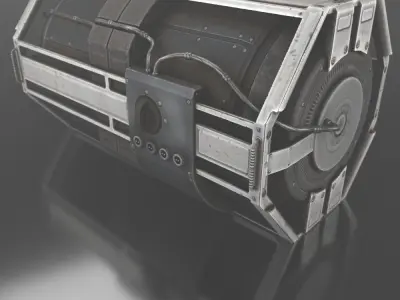 Futuristic Emergency Backup Generator  Low-poly 3D model