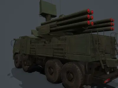 Pantsir S1 and S2 pack Low-poly 3D model