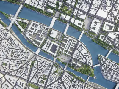 Paris Low-poly 3D model