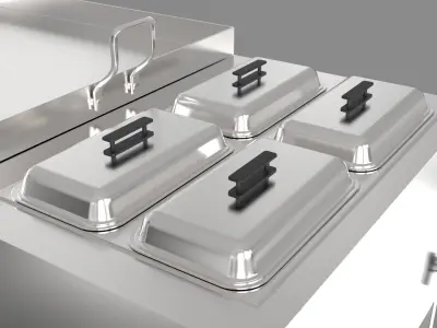 Stainless Steel Cooking Cart 3D model