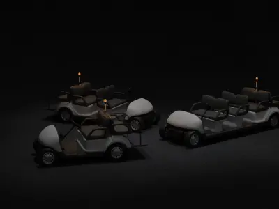Airport Passanger Buggy Pack Low-poly 3D model