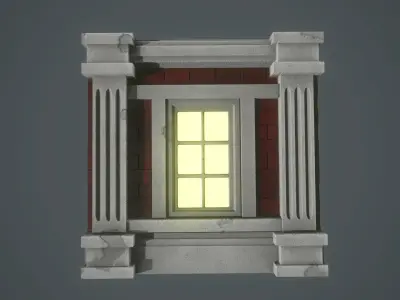 Concrete Window Arch Low-poly 3D model