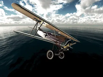 Fokker D VII German fighter plane 3D model