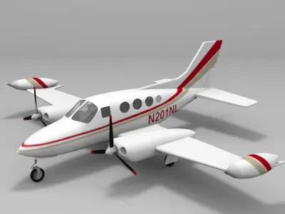 Cessna 401 Low-poly 3D model