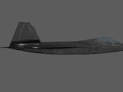 F-22 UDIM 4k Textures Low-poly 3D model