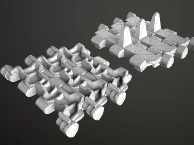 T-72 Tank Tracks Low-poly 3D model