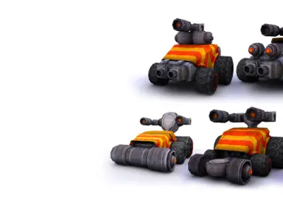 Future combat vehicle collection Low-poly 3D model