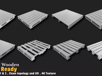 Wooden Pallet Game Ready VOL01 Low-poly 3D model
