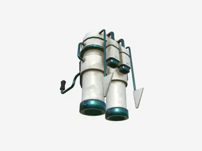 Jetpack C06 White Dirt - SciFi Character Design Low-poly 3D model