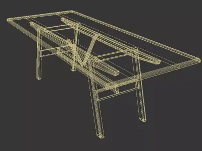 Modern 6-Seater Dining Tablel 3ds Max Clean UVW No Textures 3D model
