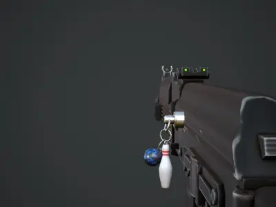 Bowling Pin n Ball Weapon Charm - Low Poly Game Ready Low-poly 3D model