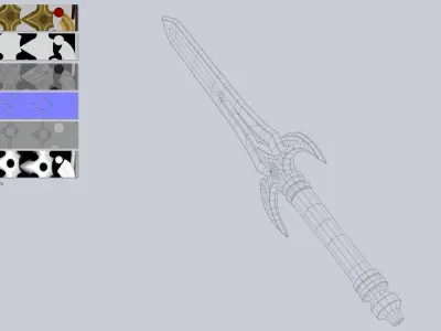Fantasy dagger Low-poly 3D model 12