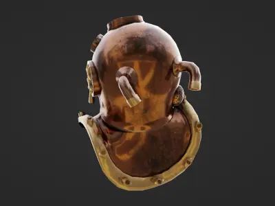 Old Diving Helmet Low-poly 3D model