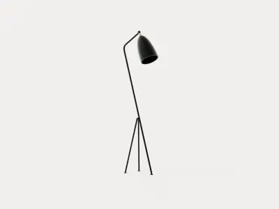 Grasshopper Floor lamp - Jet-Black Low-poly 3D model