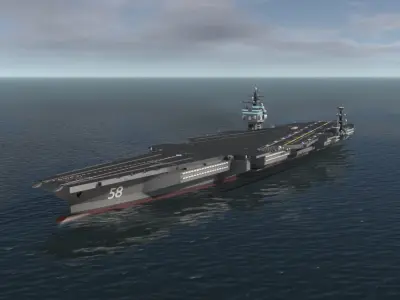 USS AIRCRAFT CARRIER 3D MODEL WITH and WITHOUT AIRCRAFT 3D model