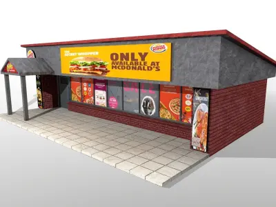 Restaurent 3d MOdel Low-poly 3D model