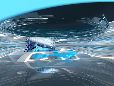 Virtual Broadcast Studio 20 PBR Low-poly 3D model