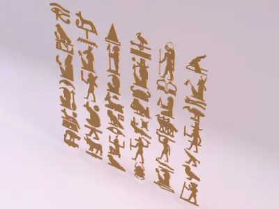 Egyptian Symbols - 045 Low-poly 3D model