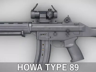 Howa Type 89 - JSDF Assault Rifle Pack - Game Asset Low-poly 3D model