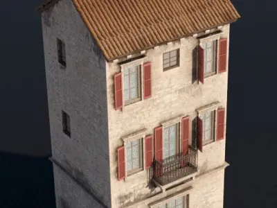 Mediterranean House 03 Low-poly 3D model