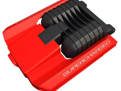 Red Engine Cover 3D 3D model